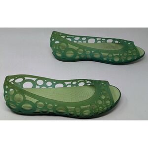 Crocs Adrina Green Women's Jelly Sandals Ballet‎ Flats Size 9 Comfort Slides